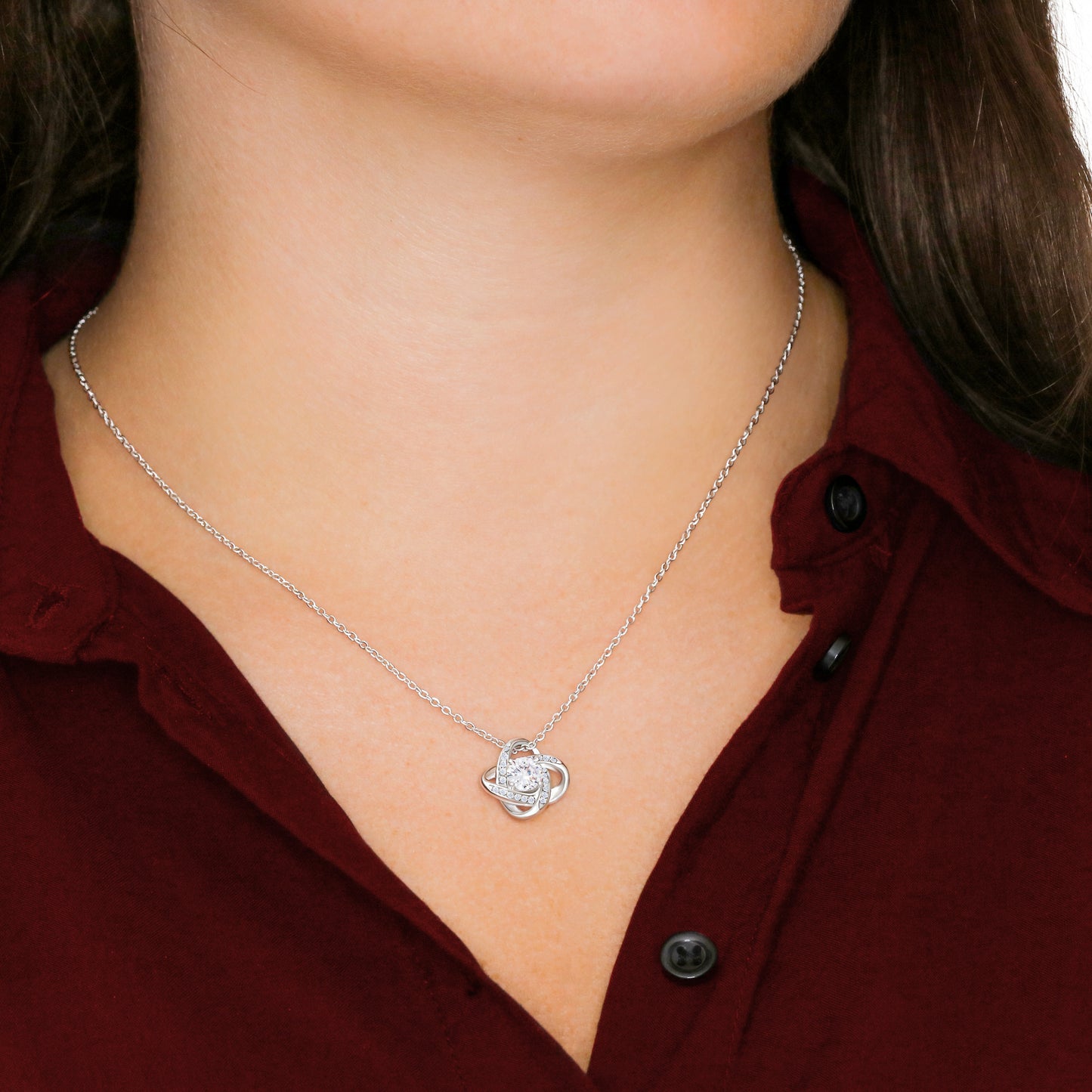 Love Knot Necklace for Bonus Mom | Standard + Luxury LED Box