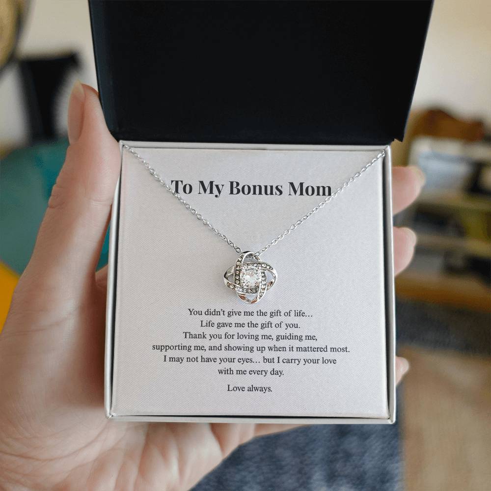 Love Knot Necklace for Bonus Mom | Standard + Luxury LED Box