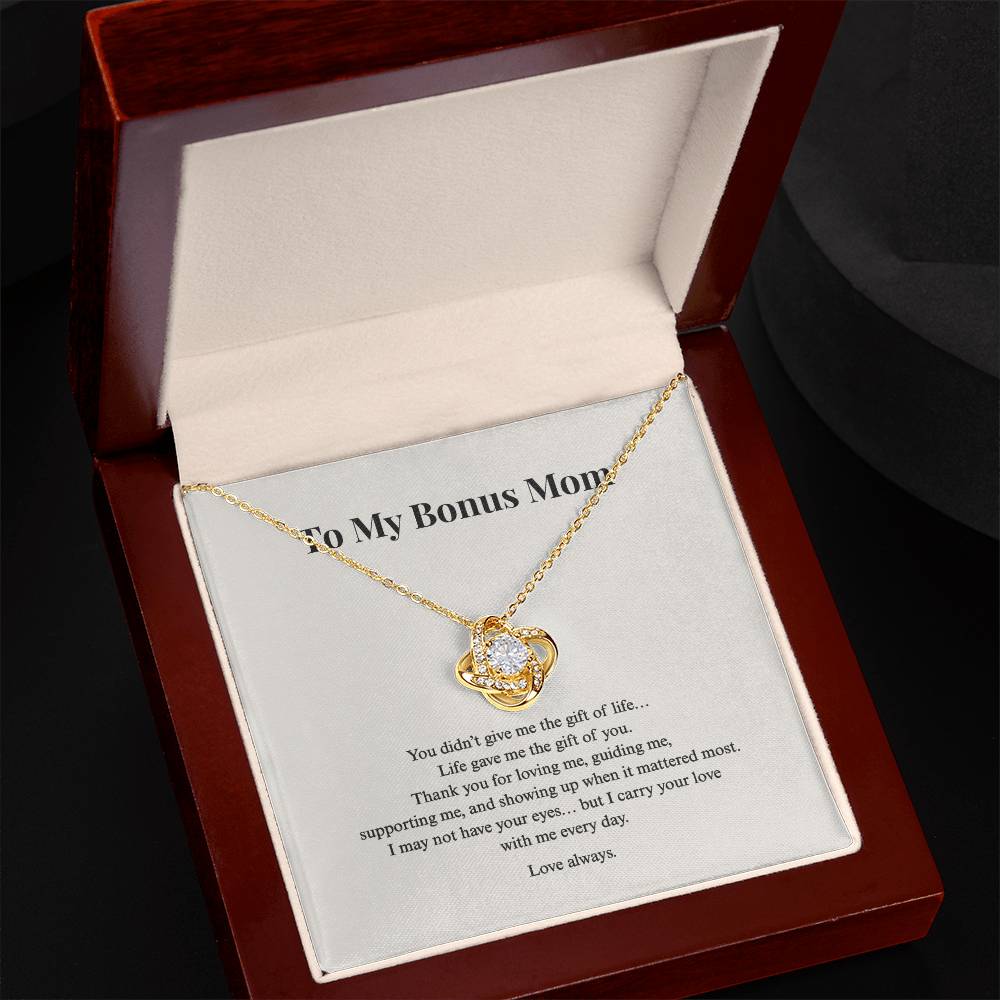 Love Knot Necklace for Bonus Mom | Standard + Luxury LED Box