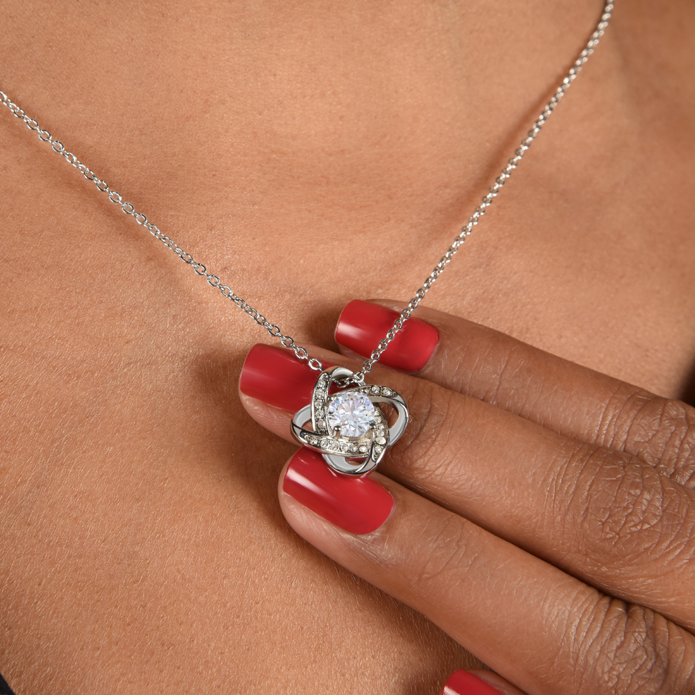 Love Knot Necklace for Bonus Mom | Rotating Rose Gift Box