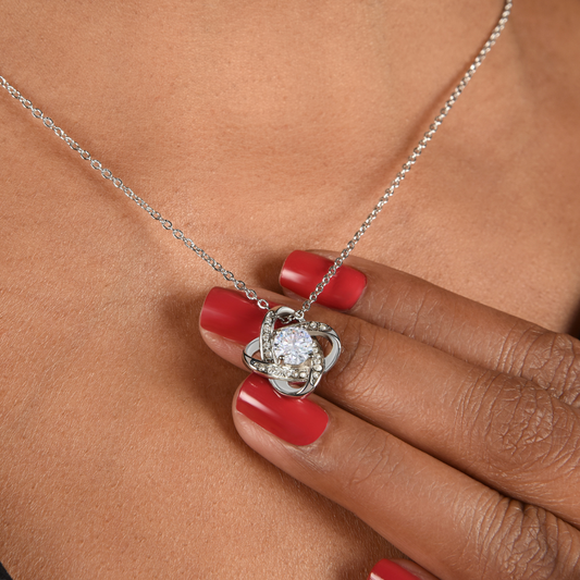 Love Knot Necklace for Bonus Mom | Rotating Rose Gift Box