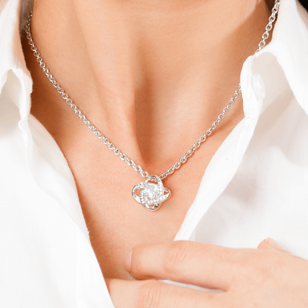 Love Knot Necklace for Mom | Rotating Rose Gift Box